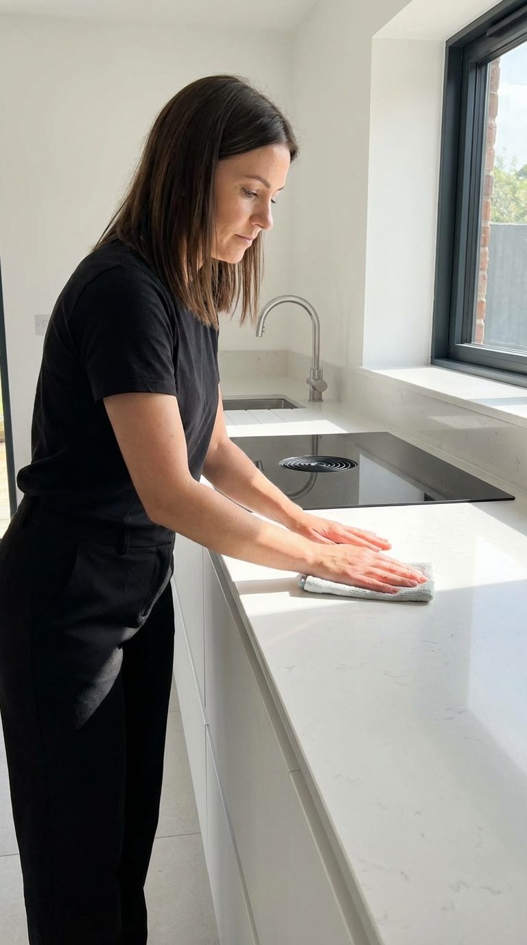 Professional cleaner cleaning a kitchen in Toronto